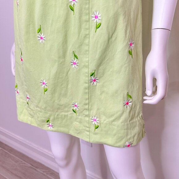 Lilly Pulitzer 90s Floral Embroidered Mini Summer Dress in Green Vintage Sz 10P - Picture 7 of 15